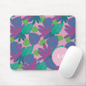 Custom monogram tropin pink farbenfroh modern mousepad (Mit Mouse)