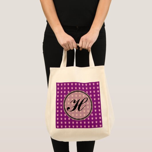 Custom monogram tulip design tote bag tragetasche (Vorderseite (Produkt))