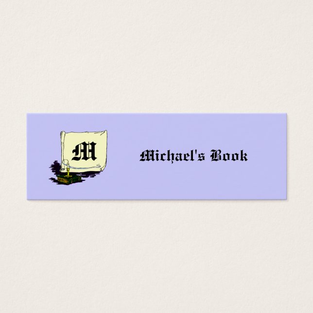 Custom Monogram und Name Vintag Art Mini Lesezeich (Vorderseite)