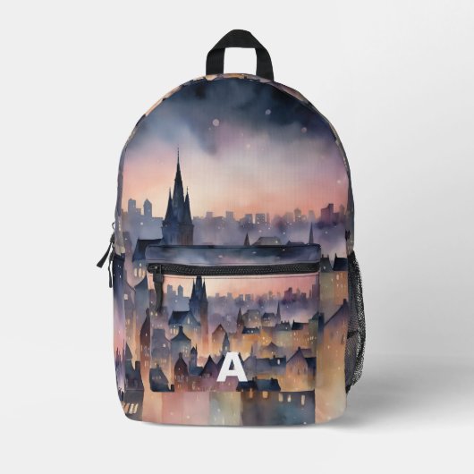 Custom Monogram Urban Twilight Backpack Bedruckter Rucksack (Vorderseite)