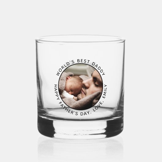 Custom Monogram Vatertag Niedliches Minimalistisch Whiskyglas (Vorderseite)