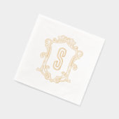 Custom Monogram Wappen Gold Foil Stamps Napkins Servietten Mit Folie (Links)
