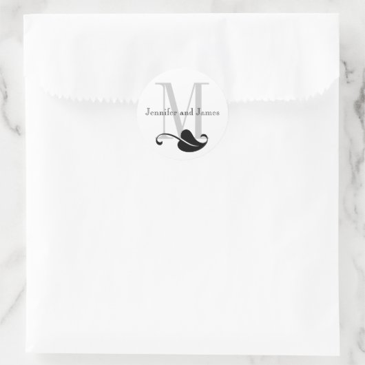 Custom Monogram Wedding Logo Stickers (Tasche)