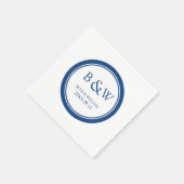 Custom Monogram Wedding Napkin Blue Serviette (Ecke)