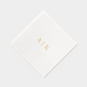 Custom Monogram Wedding Napkins - Gold Foil Servietten Mit Folie (Rechts)
