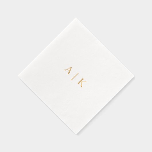 Custom Monogram Wedding Napkins - Gold Foil Servietten Mit Folie (Rechts)