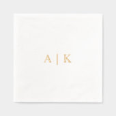 Custom Monogram Wedding Napkins - Gold Foil Servietten Mit Folie (Vorderseite)