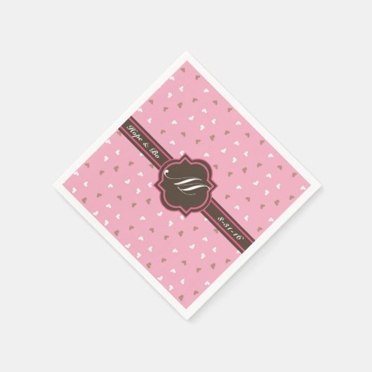 Custom Monogram Wedding Napkins Serviette (Ecke)