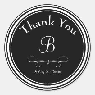 Custom Monogram Wedding Round Aufkleber