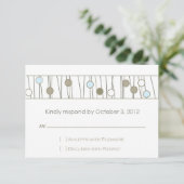 Custom_Monogram Wedding RSVP Karte (Stehend Vorderseite)