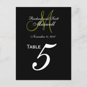 Custom Monogram Wedding Tischnummer Cards