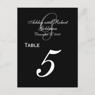 Custom Monogram Wedding Tischnummer Cards 2