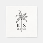 Custom Monogram Wedellogo Palm Tree Napkins Serviette (Vorderseite)