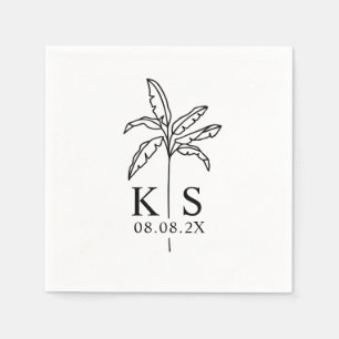 Custom Monogram Wedellogo Palm Tree Napkins Serviette