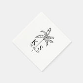 Custom Monogram Wedellogo Palm Tree Napkins Serviette (Ecke)