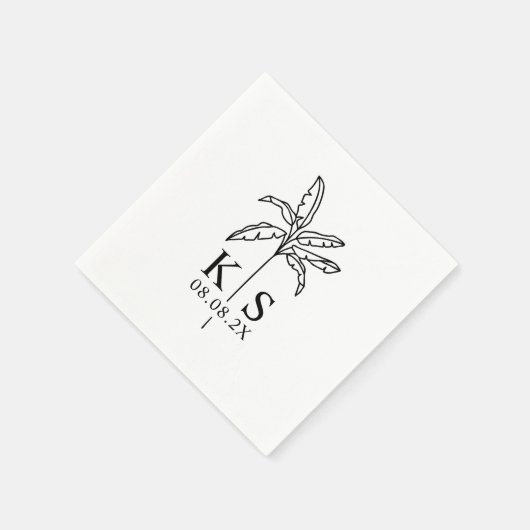 Custom Monogram Wedellogo Palm Tree Napkins Serviette (Ecke)