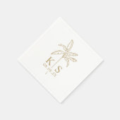Custom Monogram Wedellogo Palm Tree Napkins Serviette (Ecke)