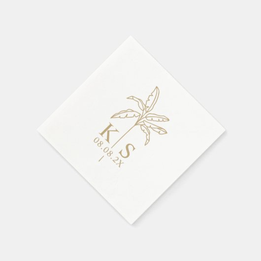 Custom Monogram Wedellogo Palm Tree Napkins Serviette (Ecke)