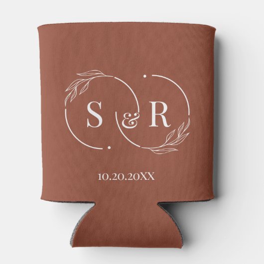 Custom Monogram Wedellogo Terracotta Dosenkühler (Rückseite)