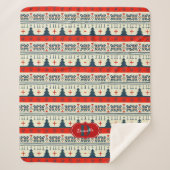 Custom Monogram Weihnachts-Feiertage Sherpadecke (Vorderseite)