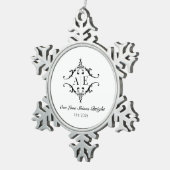 Custom Monogram Weihnachtsgeschenk Ornament (Rechts)