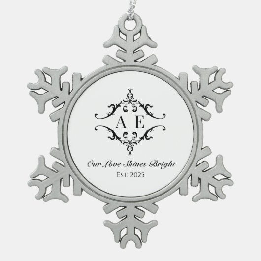Custom Monogram Weihnachtsgeschenk Ornament (Vorderseite)
