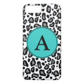 Custom Monogram White Leopard iPhone Plus Case (Rückseite)
