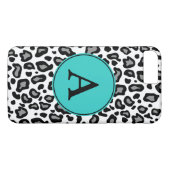 Custom Monogram White Leopard iPhone Plus Case (Rückseite (Horizontal))