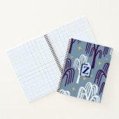 Custom Monogram Willow Tree Blue Deluxe Spiral Notizblock (Innenseite)