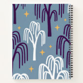 Custom Monogram Willow Tree Blue Deluxe Spiral Notizblock (Rückseite)
