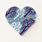 Custom Monogram Willow Tree Blue Heart Notebook Notizblock (Rückseite)