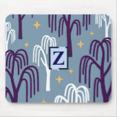 Custom Monogram Willow Tree Blue Mouse Pad Mousepad (Vorne)