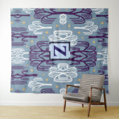 Custom Monogram Willow Tree Blue Wall Tapestes Wandteppich (Beispiel (Horizontal))