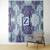 Custom Monogram Willow Tree Blue Wall Tapestes Wandteppich (Beispiel)