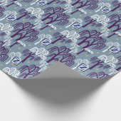 Custom Monogram Willow Tree Blue Wrapping Paper Geschenkpapier (Ecke)