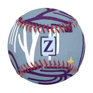 Custom Monogram Willow Tree Muster Blue Baseball