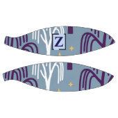 Custom Monogram Willow Tree Muster Blue Basketbal Basketball (Panele)