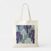 Custom Monogram Willow Tree Muster Blue Budget Tragetasche (Rückseite)