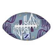 Custom Monogram Willow Tree Muster Blue Football (Vorderseite)