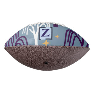 Custom Monogram Willow Tree Muster Blue Football