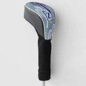 Custom Monogram Willow Tree Muster Blue Golf Headcover (angewinkelt)
