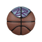 Custom Monogram Willow Tree Muster Blue Mini Basketball (Rechts)