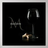 Custom Monogram "Wine Glass" Poster (Vorne)