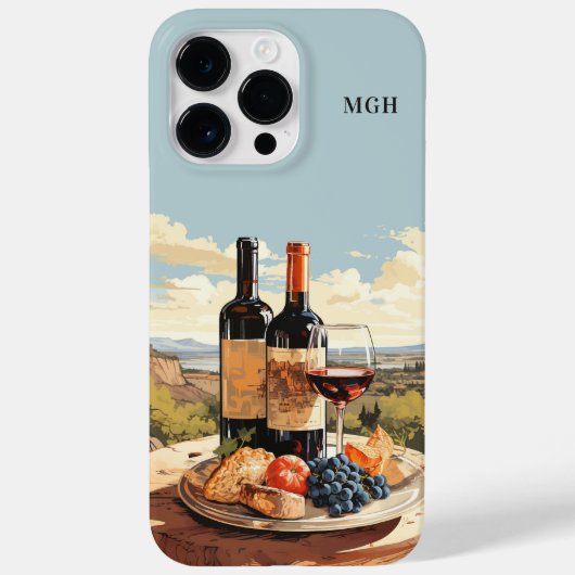 Custom Monogram Wine Lover Case-Mate iPhone Hülle (Rückseite)