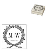 Custom Monogram Wreath Gummistempel (Stempel)