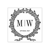 Custom Monogram Wreath Gummistempel (Prägung)