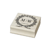 Custom Monogram Wreath Gummistempel (Stempel)