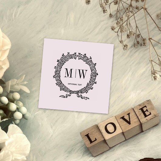 Custom Monogram Wreath Gummistempel