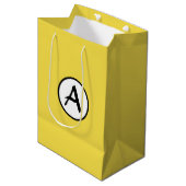 CUSTOM MONOGRAM YELLOW GIFT BAG MITTLERE GESCHENKTÜTE (Vorderseite Schrägansicht)
