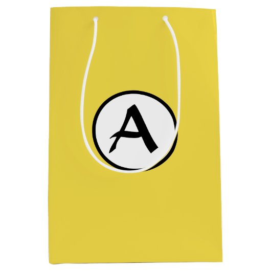 CUSTOM MONOGRAM YELLOW GIFT BAG MITTLERE GESCHENKTÜTE (Vorderseite)